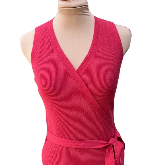 Express (Medium - EUC) Burnt Red - Knit Wrap Dress - Picture 9 of 9